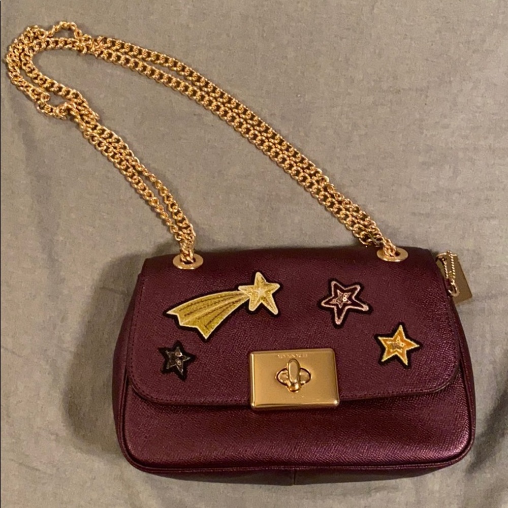 Coach Cassidy Purple Patches Crossbody